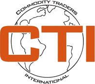 The image shows the logo of commodity traders international, featuring the letters 'cti' in a stylized font enclosed within a circular border with the company's full name.