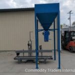 A blue machine with a person in it