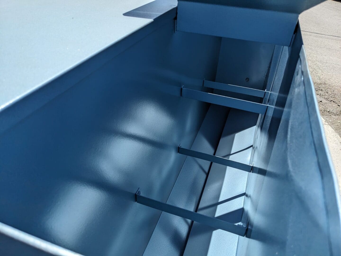 A view of the top of an elevator.