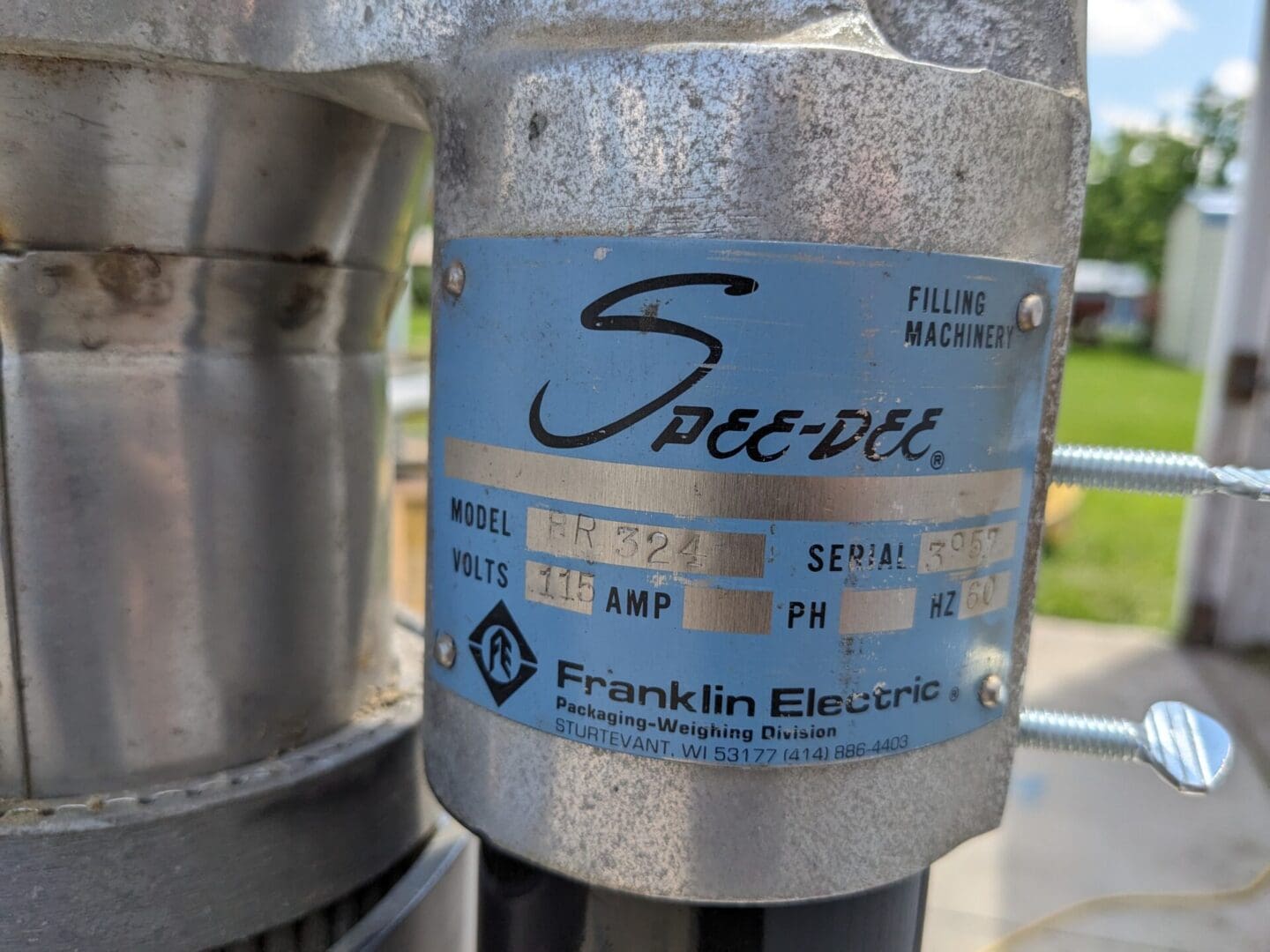 A close up of the label on a fire hydrant.