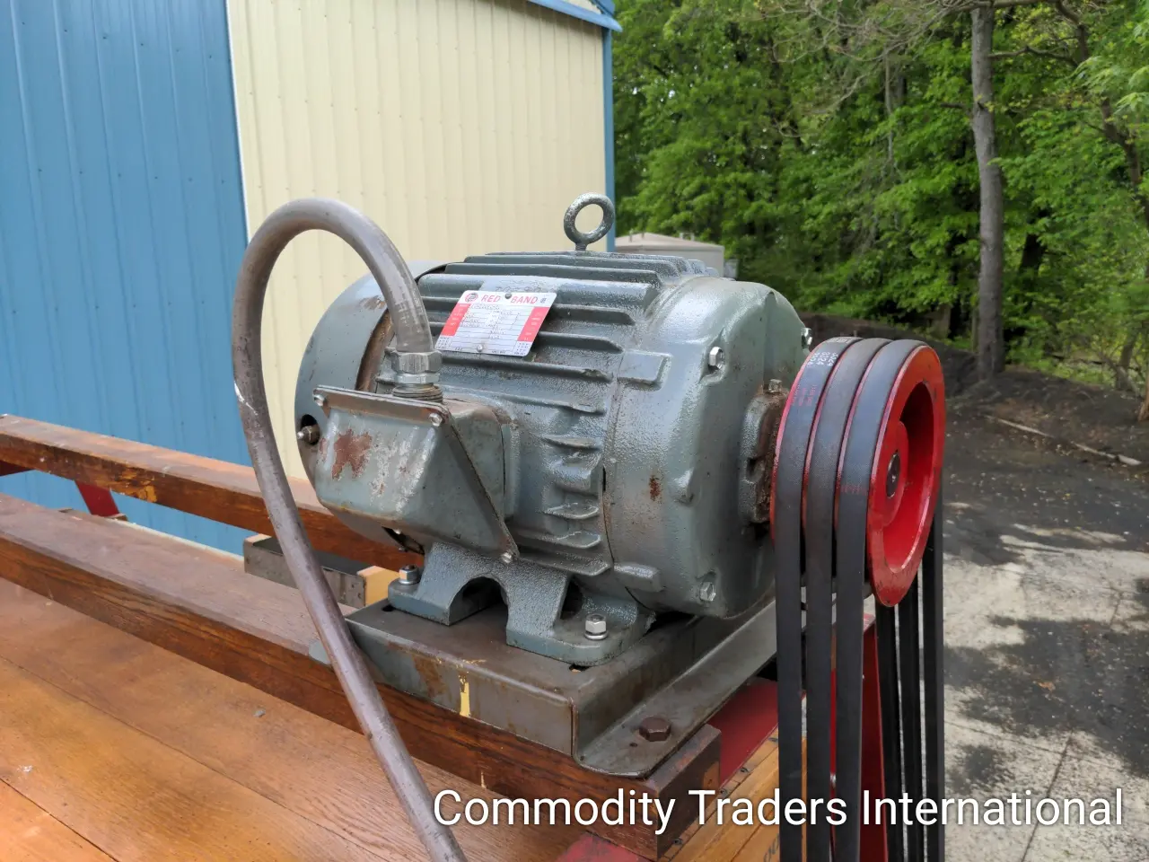 A close up of an old electric motor