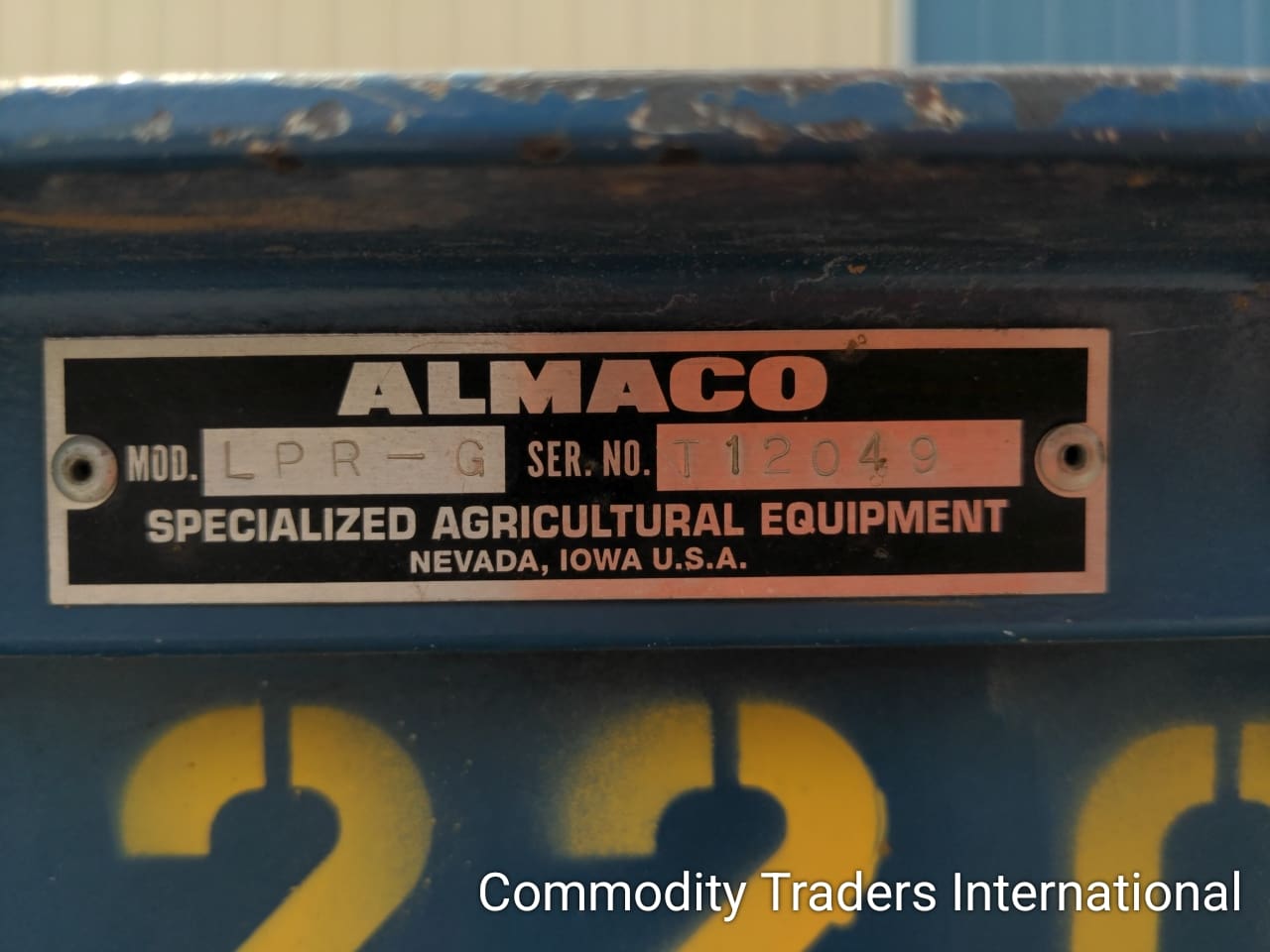A close up of the label on an old tractor.
